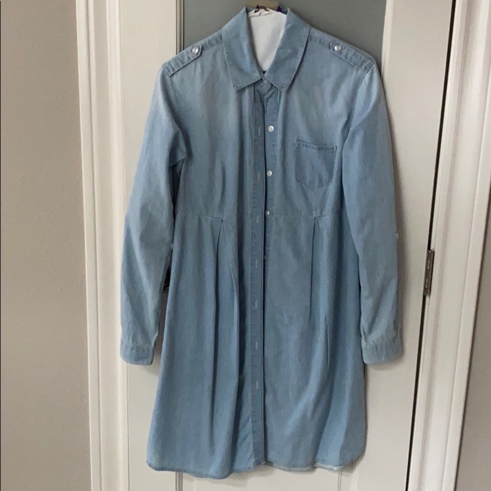 Seraphine Maternity Chambray Shirt Dress